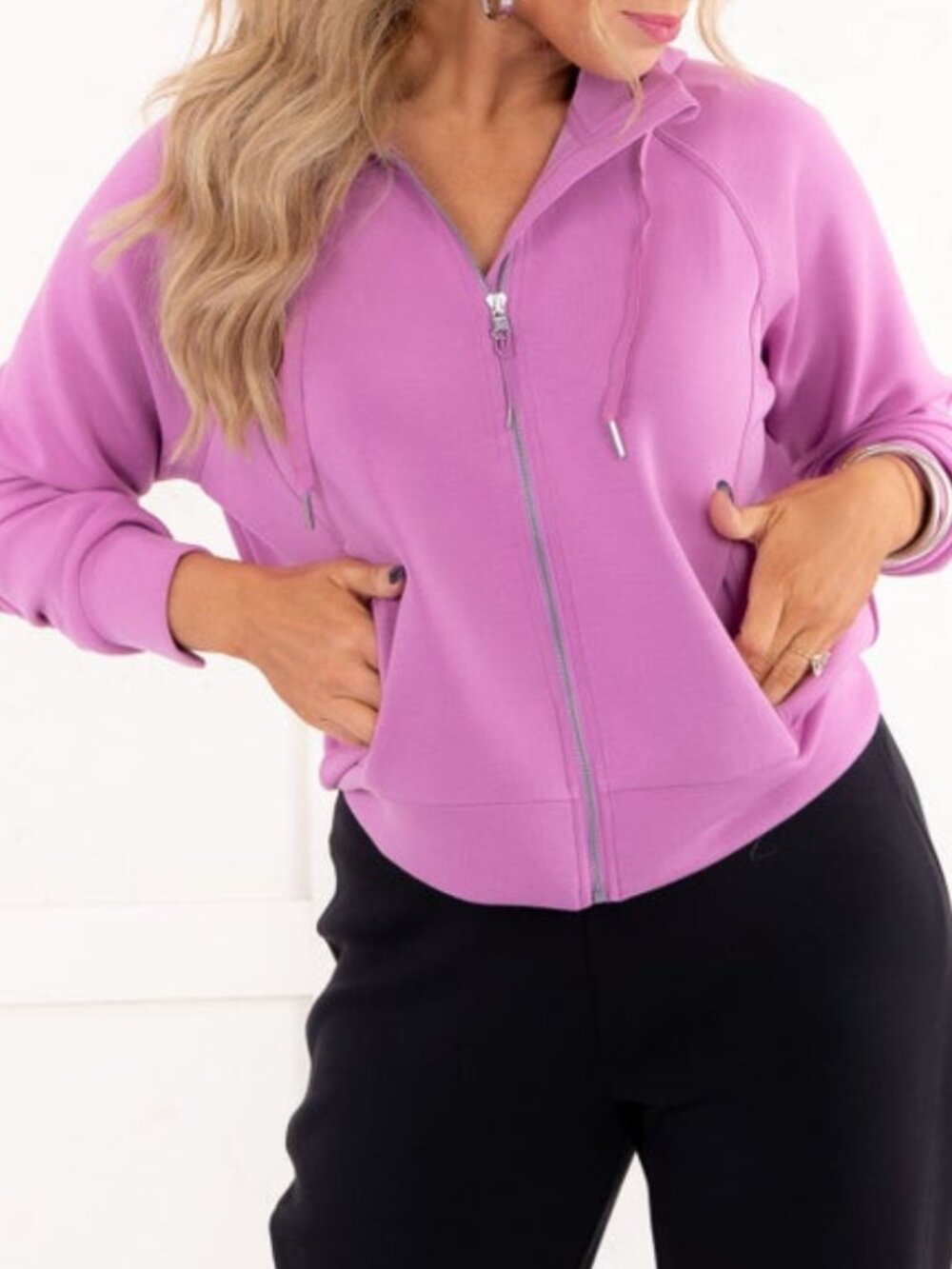 SPANX Airessentials Full Zip Hoodie Lotus Pink